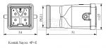 EBM05FU30 ENCHUFE INDUSTRIAL DE 05 PINES MACHO - Imagen 2