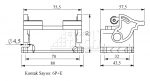 EBM06PM42 EMAS CONECTOR INDUSTRIAL DE 06 PINES HEMBRA EMPOTRABLE - Imagen 2