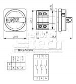 EMAS PSA016AK341E	SELECTOR (0-1) 3 POLOS  16AMP  EMERGENCIA - Imagen 2