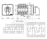 PSA025CD334S EMAS - INTERRUPTOR DE LEVAS TRIFASICO DE DOBLE CICLO 3X25A 3 POSICIONES - Imagen 2